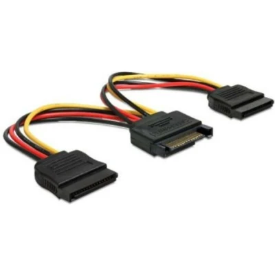 Afbeelding van I/O Adapter DeLOCK 1xSATA St&gt;2x SATA BU/Adapter Power HDD 2x &gt; 15 Pin St cm