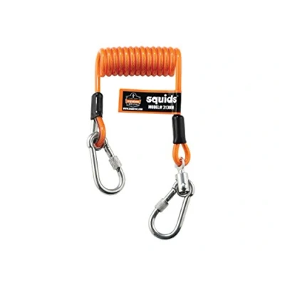 Afbeelding van Ergodyne spiraal vanglijn RVS karabijnhaken Opgerolde lengte 16,5 cm; Uitgerolde 123cm Kleur: Oranje