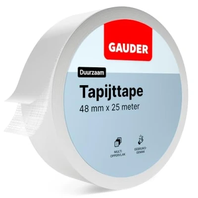 Afbeelding van GAUDER Tapijttape (25 m) Plakband voor vloerbedekking, traptreden en meer Tapijtlijm renovatiewerkzaamheden