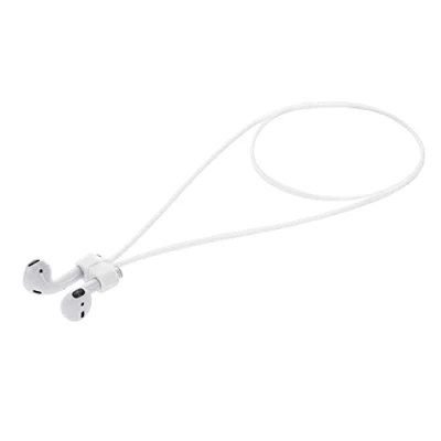 Afbeelding van kwmobile magnetische band geschikt voor Apple Airpods 1 / 2 3 Pro Siliconen strap draadloze oordopjes 80 cm lang In wit