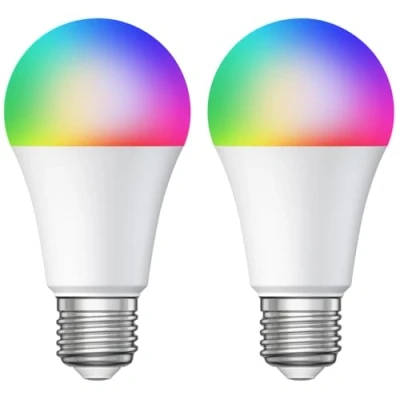 Afbeelding van ledscom.de 2 stuks E27 LED RGB lamp, A60, warm wit koel (3000 6500 K), 9,4 W, 892lm, Smart Home, WLAN, Alexa, mat