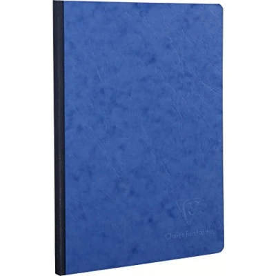 Afbeelding van Clairefontaine 795404C Age Bag Collectie Een Gebonden Notitieboek met Geweven Rug Blauw A5 14,8x21 cm 192 Blanco Pagina&#039;s Wit Papier 90 g Glanzende Kartonnen Kaft Lederen Textuur