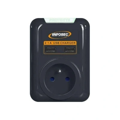 Afbeelding van Infosec overspanningsbeveiliging, 1 stopcontact + USB