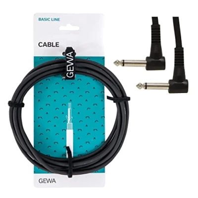 Afbeelding van GEWA patchkabel Basic Line 0,9 m, zwart, 6,3 mm haakse stekker mono mono,190360