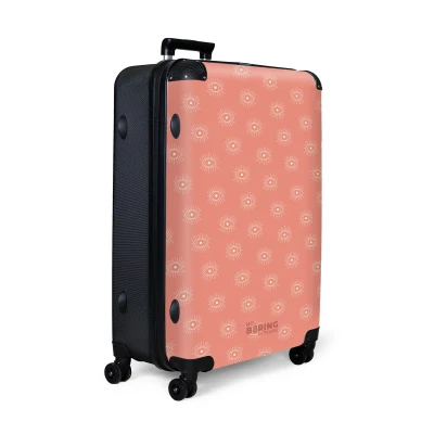 Afbeelding van NoBoringSuitcases.com® Koffer groot Reiskoffer lichtgewicht Roze met bohemian oog patroon Rolkoffer 4 wielen Grote trolley XL 98 liter bagage
