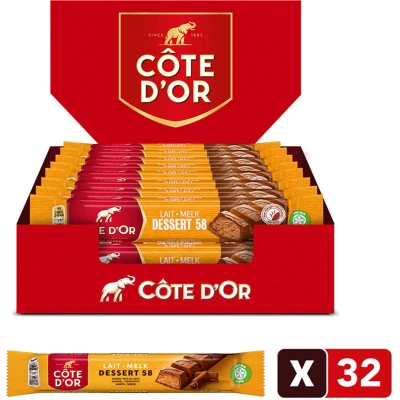 Afbeelding van Côte d&#039;Or Chocolade Reep Dessert 58 32 stuks