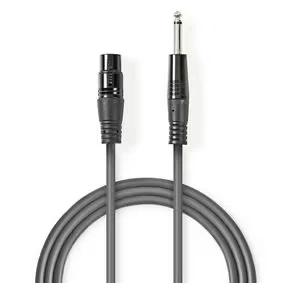 Afbeelding van XLR (v) naar jack 6.35 mm kabel Nedis 10 meter (Mono, Ongebalanceerd, 100% koper)