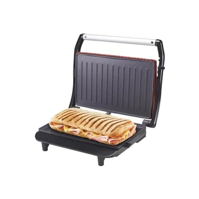Afbeelding van BEPER P101TOS002 Broodrooster/Panini Grill/Sandwichtoaster,850W, Antiaanbakplaat, warmte Isolerende Handgreep, Rood