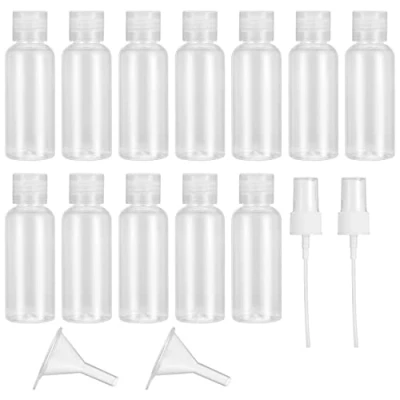 Afbeelding van 12 stuks Hervulbare Reisflessen Set, 50 ml Lege Plastic Flesjes, Cosmetische Reiscontainers Vliegreis Flesjes Douchegel Containers