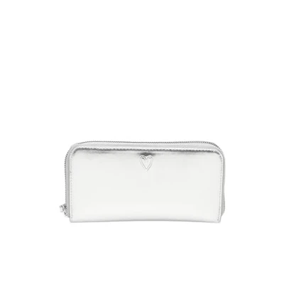 Afbeelding van s.Oliver Portemonnee Zip Around Wallet White Zilverkleurig