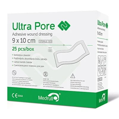 Afbeelding van Medrull Ultra Pore Steriel Klevend Wond Dressing Gips 25 Stuks, 10 cm Lengte x 9 Breedte