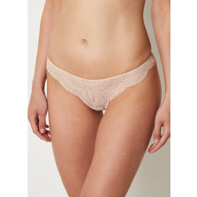Afbeelding van Simone Pérèle dames Karma tanga van kant in de kleur Lichtroze, maat: S