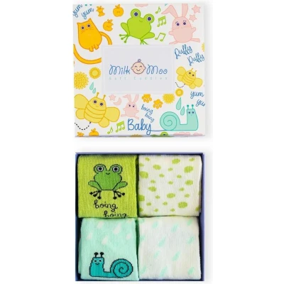 Afbeelding van Milk&amp;Moo Babysokken 4 paar 2x Antislip Normaal 12 24 maanden Kindersokken Jongens