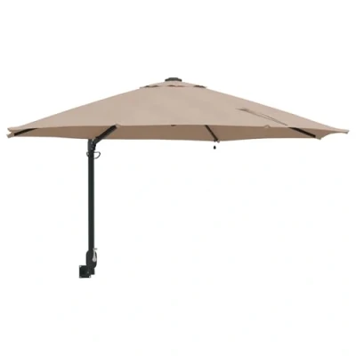 Afbeelding van vidaXL Wandparasol met LED&#039;s Taupe 248 cm