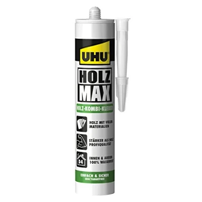 Afbeelding van UHU Wood Max cartridge, watervaste en zeer belastbare houtcombilijm zonder oplosmiddel, 380 g