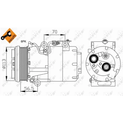 Afbeelding van Compressor, airconditioning NRF 32722