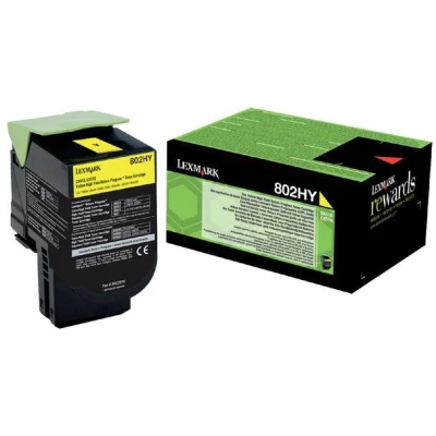 Afbeelding van Lexmark 80C2HY0 (802HY) Toner Geel Hoge capaciteit