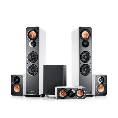 Afbeelding van Teufel ULTIMA 40 Surround 5.1 set met vloerstaanders, rearspeakers, center &amp; subwoofer Wit
