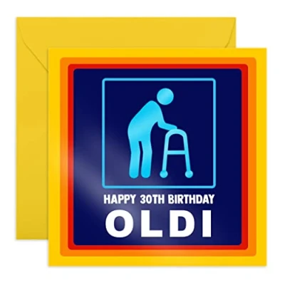 Afbeelding van Central 23 Grappige verjaardagskaart voor leeftijd 30 &#039;Happy 30th Birthday Oldi&#039; Cadeau zijn dertigste Verouderende grappen vrouw Vrienden in de dertig Wordt geleverd met leuke stickers
