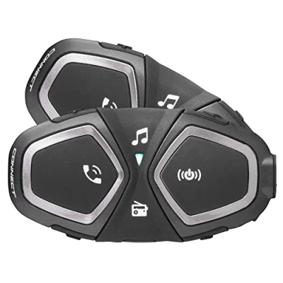Afbeelding van Interphone Connect Bluetooth Communicatie systeem Double Pack, zwart