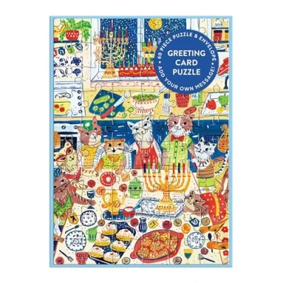 Afbeelding van Puzzle Greeting Card Happy Hanukcats