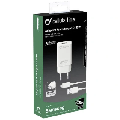 Afbeelding van Cellular Line thuislader micro USB 3.0A wit