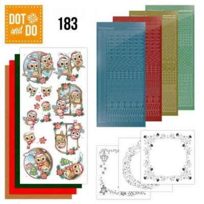 Afbeelding van Nr. 183 Dot and Do Christmas Owls Village by Yvonne Creations