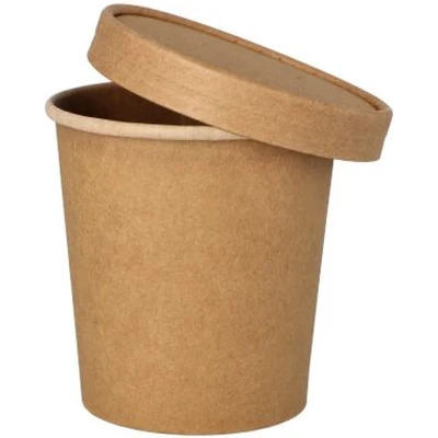 Afbeelding van De Complete 100% Fair serie Soepbekers To Go 470ml 16oz Bruin Karton &quot;100% Fair&quot; Ø 98 x 100mm