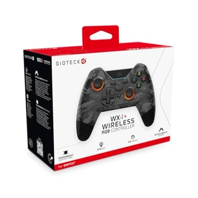 Afbeelding van Gioteck WX4+, Gamepad, Nintendo Switch, Switch OLED, D pad, Richtingsknoppen, Home knop, Startknop, Meerkleurig, Draadloos, USB Type C