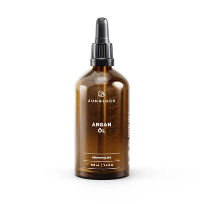 Afbeelding van JUNGLÜCK arganolie All rounder voor gezicht, haar, nagels en lichaam Beschermt de huid met antioxidanten 100% koudgeperste biologische 100 ml