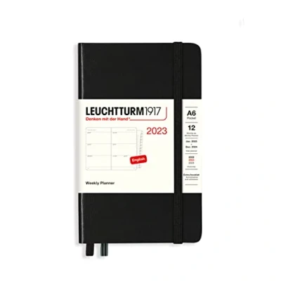 Afbeelding van LEUCHTTURM1917 365950 Weekplanner Pocket (A6) 2023, 12 maanden, zwart, Engels