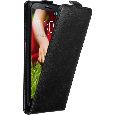 Afbeelding van Cadorabo Hoesje geschikt voor LG G2 in ZWARTE NACHT Beschermhoes Flip Case Cover magnetische sluiting