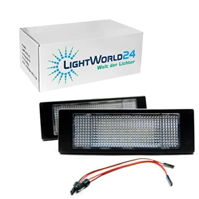 Afbeelding van LIGHTWORLD24 Led kentekenplaatverlichting, gloeilampen, SMD met Canbus, foutvrij, 6000 K, compatibel BMW E63, E64, E81, E87, E86, Mini R55, R60, R61, 2 stuks