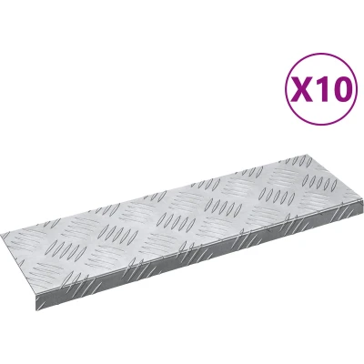 Afbeelding van vidaXL Zilver Aluminium 60 x 18 2.5 cm Traplopers Rechthoekig