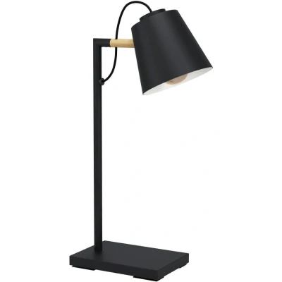 Afbeelding van EGLO Lacey tafellamp/bureaulamp E14(excl) Hout Zwart/Bruin