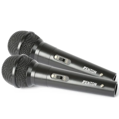 Afbeelding van Fenton DM100 Set van 2 zwarte microfoons voor o.a. karaoke en DJ&#039;s