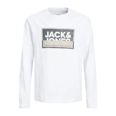 Afbeelding van JACK &amp; JONES JCOLOGAN Tee LS Crew Neck SS24 MNI, wit, 110 cm