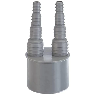 Afbeelding van Airfit 50020SN dubbele slangnippel DN 50 voor slang van 8 tot 19 mm KS grijs