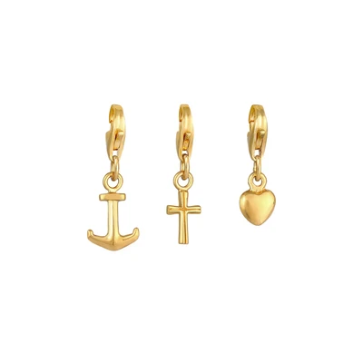 Afbeelding van Nenalina Dames Bedel Kreuz Herz Anker Liebe Glaube Set 925 Silber