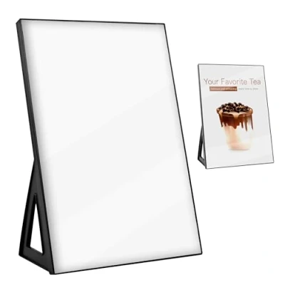 Afbeelding van Menuhouder A4, A4 acryl voor tafelnummers bij bruiloften, posters, flyer, menuhouders, horizontaal en verticaal, bladhouder, zwart, plexiglas 1 stuk