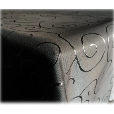Afbeelding van JEMIDI tafelkleed ornamenten zijdeglans edele tafelhoes Zwart Vorm Eckig Maat 160x260