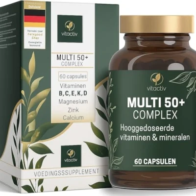 Afbeelding van VITACTIV Multi 50 Plus Multivitamine Complex Mensen vanaf jaar, vitaminen, mineralen, sporenelementen, vitamine B, C, E, K, D, magnesium, calcium, zink, hoge dosering, hormonenvrij, zonder jodium
