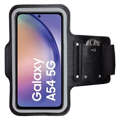 Afbeelding van CoverKingz sportarmband voor Samsung Galaxy A54 Hardloopband met sleutelvak Sport hardlooparmband mobiele telefoon Zwarte armband