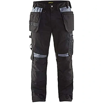 Afbeelding van Blaklader Werkbroek met spijkerzakken 1555 1860 Zwart/Grijs D84