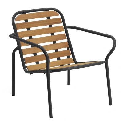 Afbeelding van Normann Copenhagen Vig Loungestoel Robiniahout Zwart