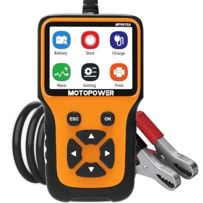 Afbeelding van MOTOPOWER MP0515A 12 V autoaccutester Automotive 100 2000 CCA acculader tester auto crank en laadsysteem test scan tool digitale batterij dynamo
