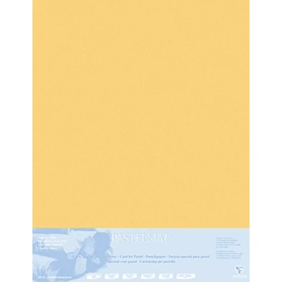 Afbeelding van Clairefontaine 396022C tekenvellen (verpakking met 5 vellen pastelmat op karton gelamineerd, 1800 µm, 70 x 100 cm, ideaal voor droogtechnieken en pastel) botergeel
