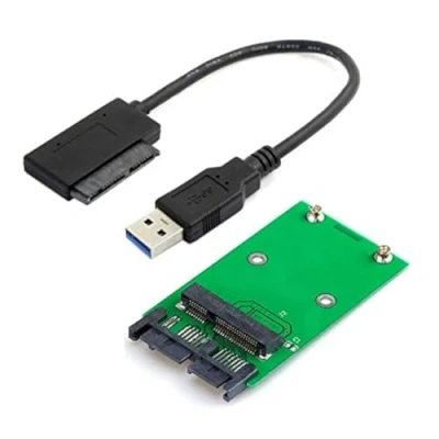 Afbeelding van Cablecc USB 3.0 naar mSATA 50Pin SSD &amp; 1.8 &quot;Micro SATA 7 + 9 16pin Adapter Add on Cards PCBA