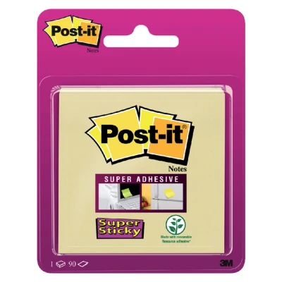 Afbeelding van Memoblok 3M Post it 6920 Super Sticky 76x76mm geel