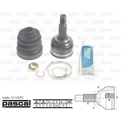 Afbeelding van Homokineet reparatie set, aandrijfas PASCAL G11057PC